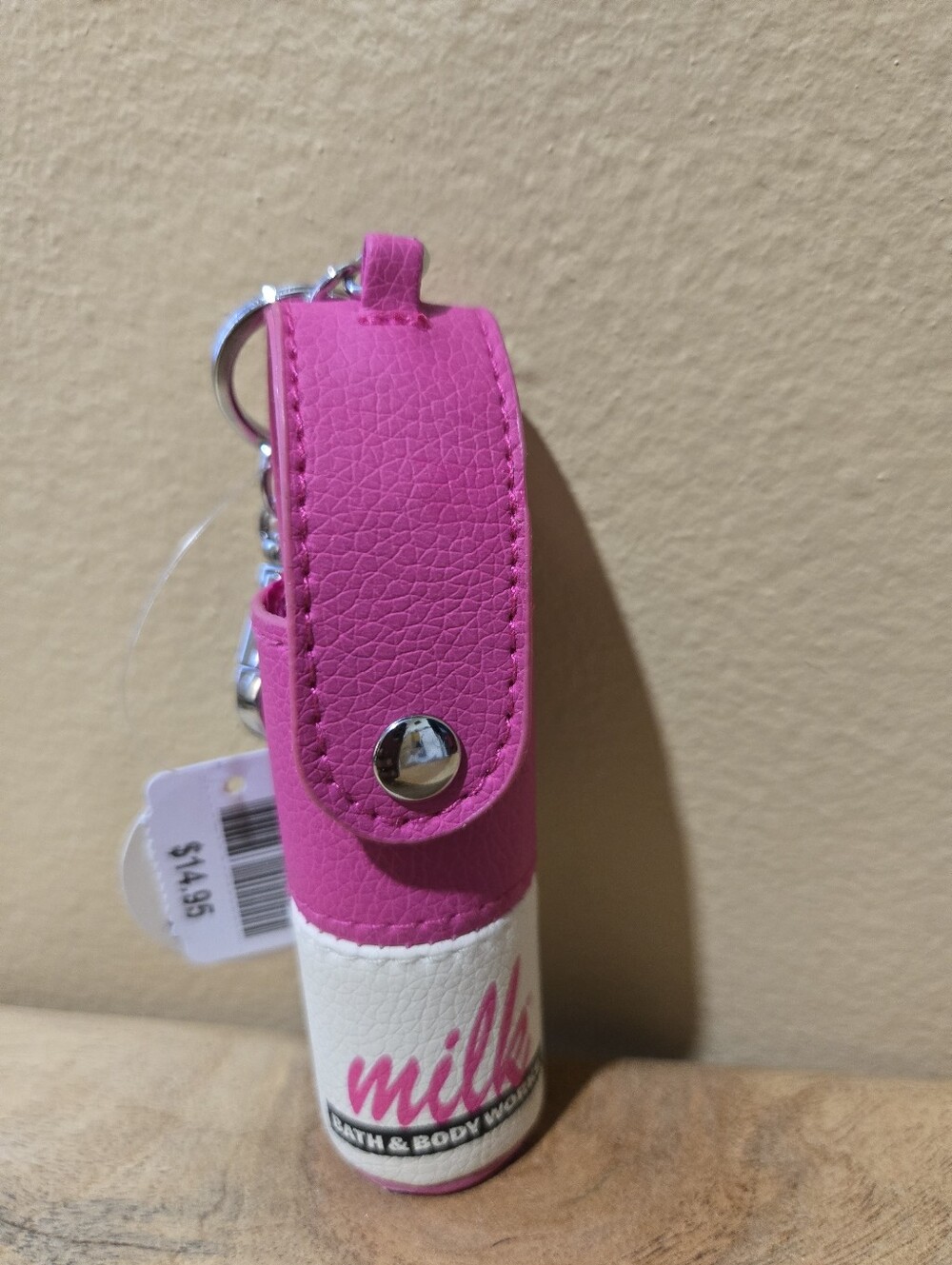 Bath & Body Works Hot Pink Lip Balm Holder Keychain